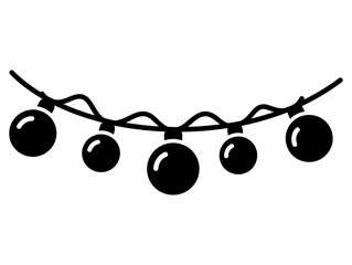 Decorative String Lights Icon, Festive Illumination Symbol, Celebration Lighting, Party Decor, Ambiance