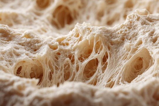 Macro of stretchy sourdough starter 