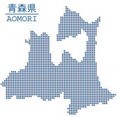 イラスト素材：日本地図　青森県ベクターイラストマップ