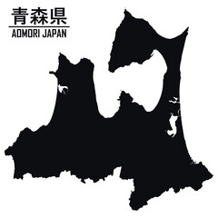 イラスト素材：日本地図　青森県ベクターイラストマップ