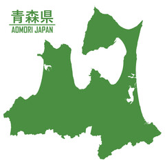 イラスト素材：日本地図　青森県ベクターイラストマップ