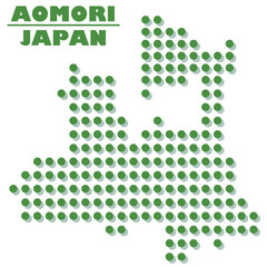 イラスト素材：日本地図　青森県ベクターイラストマップ