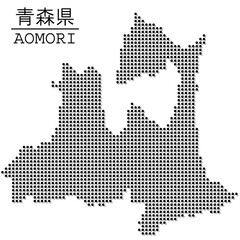 イラスト素材：日本地図　青森県ベクターイラストマップ