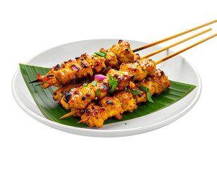 Delicious Chicken Satay Skewers Grilled to Perfection.