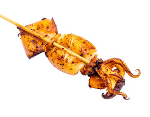 Grilled Squid Skewer with Tentacles and Body.