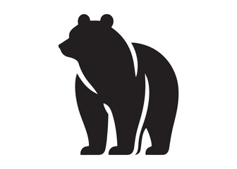 Fototapeta premium bear vector illustration, grizzly bear silhouettes, bear silhouette logo vector animals, bear black silhouette animals vector set, bear wild animal silhouettes on the white background