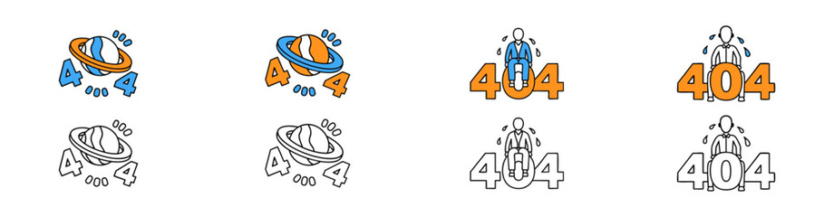 404 Error Page Not Found Icons Collection