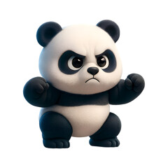 Obraz premium An adorable yet feisty baby panda in a determined stance, ready to face any challenge isolated on transparent background