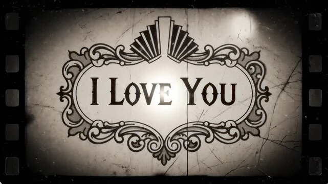 Retro Style Text Title Displaying Message I Love You Animation