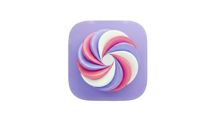 Swirl Design on Purple Square Background