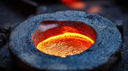 Energyefficient electromagnetic induction furnace in operation highlighting ecofriendly technology and reduced power consumption during metal melting for alloys.