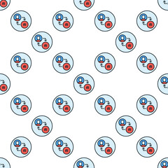 AI and Man vector AI colored round seamless pattern