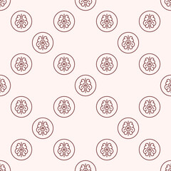 AI Brain vector Artificial Intelligence Think round seamless pattern in outline style