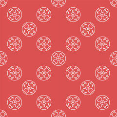 AI technology vector Artificial Intelligence thin line round seamless pattern