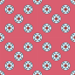 Artificial Intelligence technology vector AI colored round seamless pattern