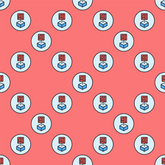 Artificial Intelligence Block vector AI technology colored round seamless pattern