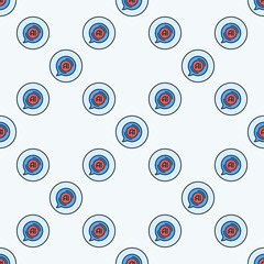 Speech Bubble with Artificial Intelligence vector AI colored round seamless pattern