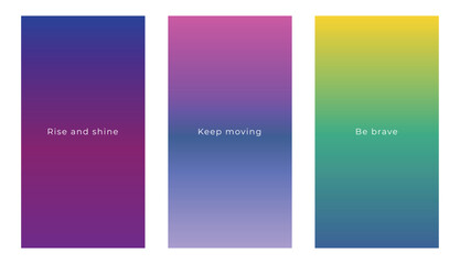 Naklejka premium Colorful Vertical Gradient Background Set for UI Design