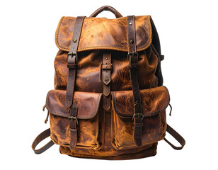 Vintage Leather Backpack for Travel and Outdoor Adventures.
