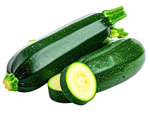 Fresh Zucchini Vegetables Isolated on White Background.