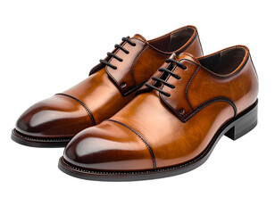 Elegant Brown Leather Oxford Dress Shoes for Men.