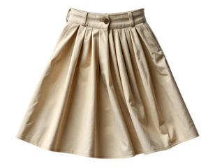 Elegant Pleated Midi Skirt in Beige.