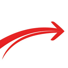 red arrow on white background