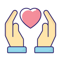 Fototapeta premium Heart Care Vector Icon which can easily modify or edit