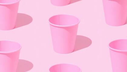 set of pink plastic cups