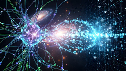 Transformation neural backdrop space particles blockchain