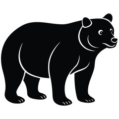 Fototapeta premium Bear silhouettes, bear in various poses, standing, walking, sitting, perfect for wildlife, nature designs, outdoor themes, versatile, visually engaging