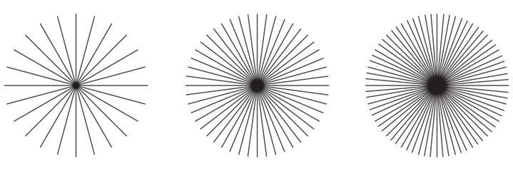 Abstract radial line pattern progression. Minimalist abstract illustration showing radial line patterns evolving in density, symbolizing motion, focus, geometry, and visual rhythm .  © KD Vector Studio