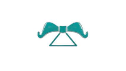 Teal Bowtie Icon on White Background