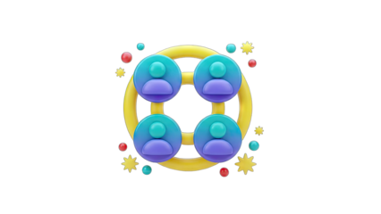 Teamwork Concept: 3D Render of People Connected