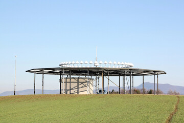 D-VOR (VHF omnidirectional radio range) ground station of radio navigation system for aircraft. © Siyue
