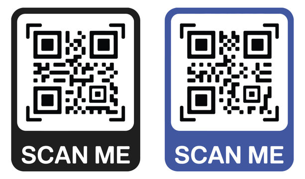 QR code scan me vector, random QR code template for mobile scanning, digital payment, marketing, and information access.