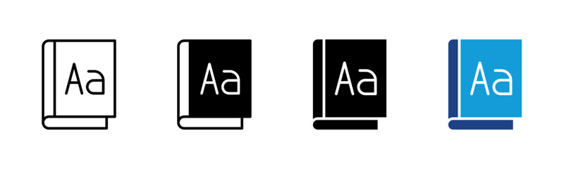 Vocabulary icon set multiple style collection