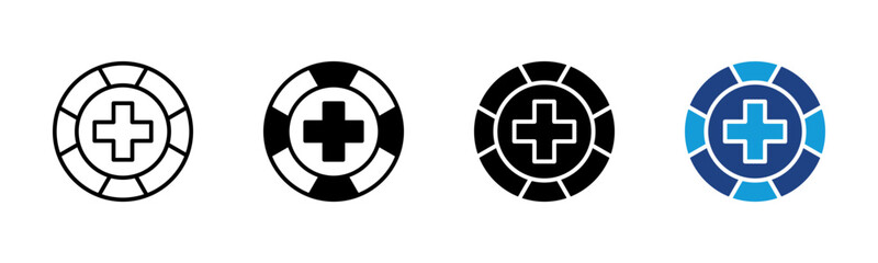 Fototapeta premium Rescue icon set multiple style collection