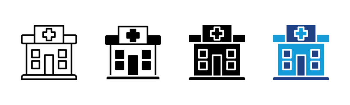 Clinic icon set multiple style collection