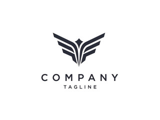 Fototapeta premium Modern company logo design with abstract wing symbol