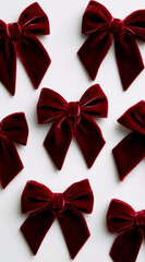 Cute bow, hair accessories, dark red velvet fabric bows 