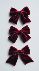 Cute bow, hair accessories, dark red velvet fabric bows 