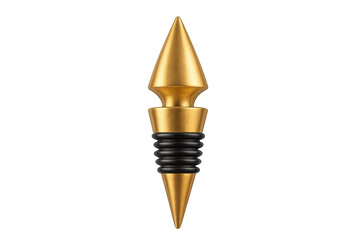 Golden wine bottle stopper with point head and black rings