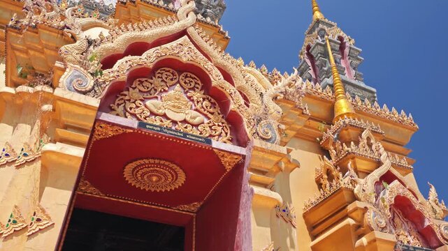 Golden Buddha Statue in the ubosot at Wat Phanan Choeng temple,Phra Nakhon Si Ayutthaya, Thailand, World Heritage Site , Public place