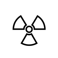 Fototapeta premium Black Outline Radiation Warning Symbol Icon - Danger Hazard Sign Vector Art