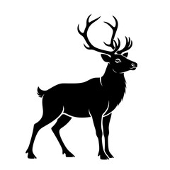 Majestic stag with impressive antlers in elegant pose