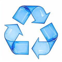 Recycled arrows, blue, transparent, symbol
