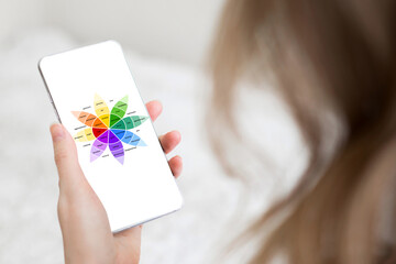 A wheel of emotions on a smartphone screen