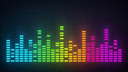 Vibrant Digital Audio Equalizer Displaying Sound Frequencies.