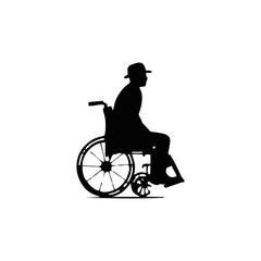 silhouette of a man on a wheelchair